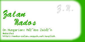 zalan mados business card